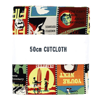 Tissu 『Oxford affiche de film Tissu coupé Env. 110 cm x 50 cm Multi C-AP55201-2A"