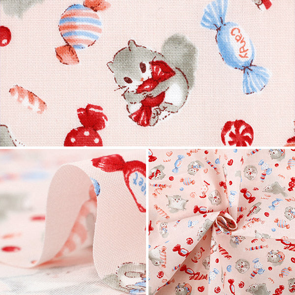 Tissu 『siège L'histoire de Nu Momonga Tissu coupé Env. 110 cm x 50 cm Rose C-AP55203-2A"