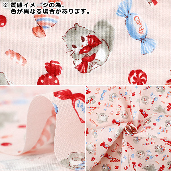 Fabric 『Sheeting Nu's story Momonga Cut Cloth Approx. 110cm x 50cm Ivory C-AP55203-2B"