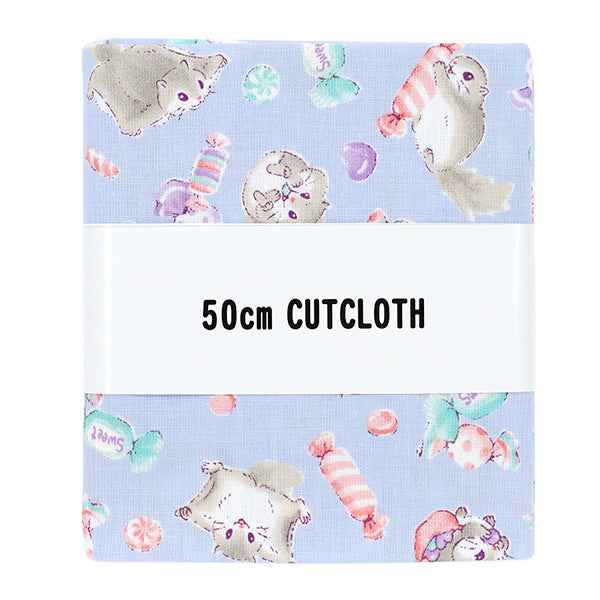 生地 『シーチング ぬのものがたり モモンガ カットクロス 約110cm×50cm ブルー C-AP55203-2C』