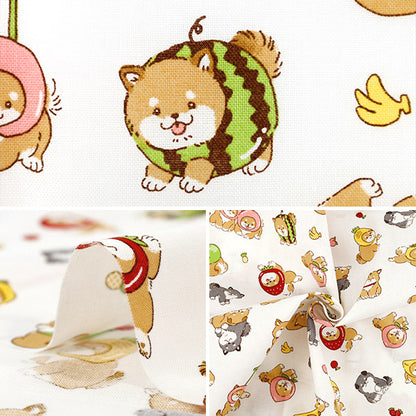 生地 『シーチング フルーツしば カットクロス 約110cm×50cm アイボリー C-AP55903-1A』