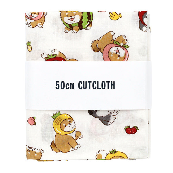 生地 『シーチング フルーツしば カットクロス 約110cm×50cm アイボリー C-AP55903-1A』