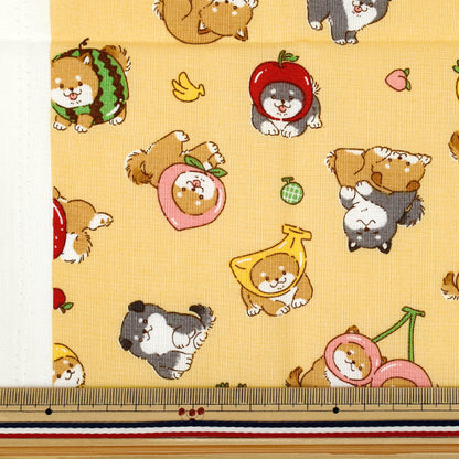 生地 『シーチング フルーツしば カットクロス 約110cm×50cm イエロー C-AP55903-1B』