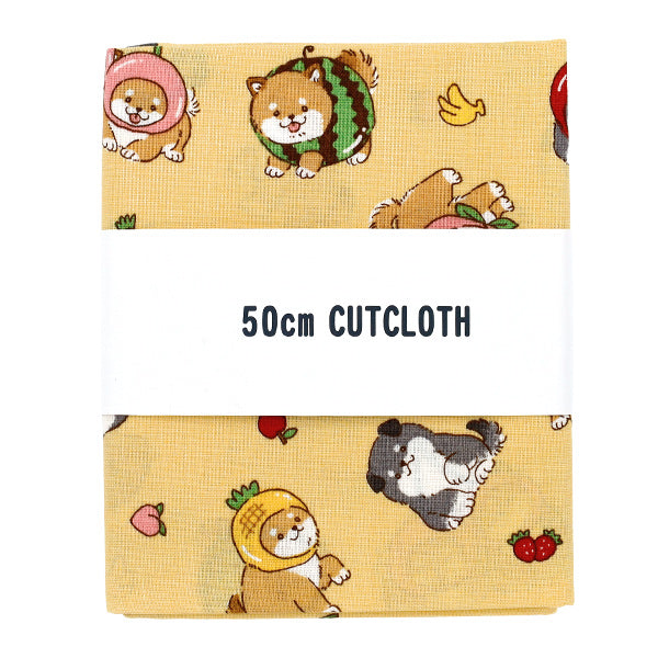 生地 『シーチング フルーツしば カットクロス 約110cm×50cm イエロー C-AP55903-1B』