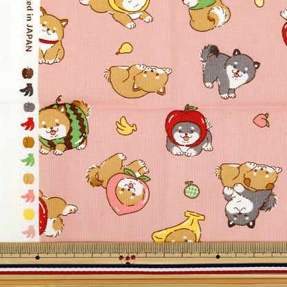 生地 『シーチング フルーツしば カットクロス 約110cm×50cm ピンク C-AP55903-1C』