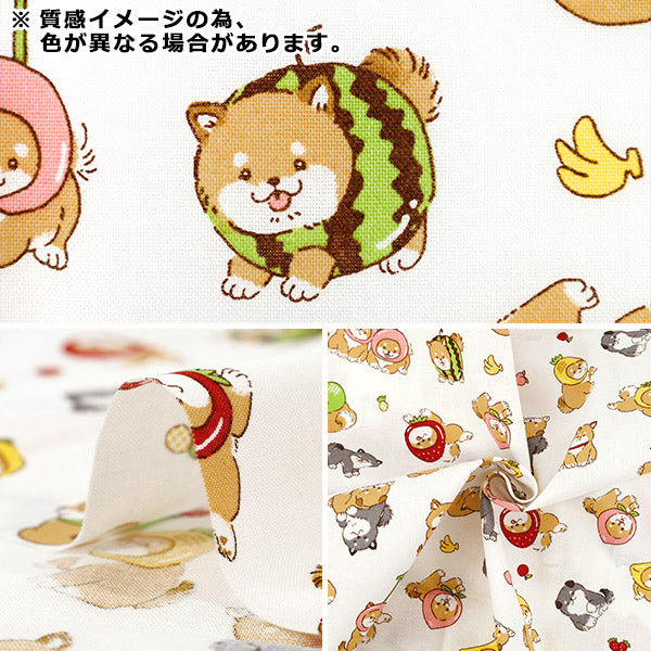 生地 『シーチング フルーツしば カットクロス 約110cm×50cm ピンク C-AP55903-1C』