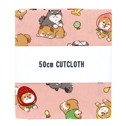 生地 『シーチング フルーツしば カットクロス 約110cm×50cm ピンク C-AP55903-1C』