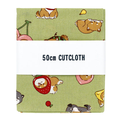 生地 『シーチング フルーツしば カットクロス 約110cm×50cm グリーン C-AP55903-1D』