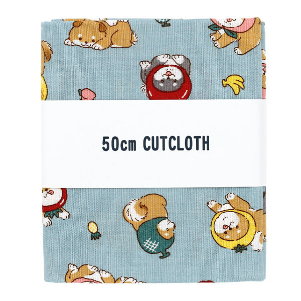 生地 『シーチング フルーツしば カットクロス 約110cm×50cm ブルー C-AP55903-1E』