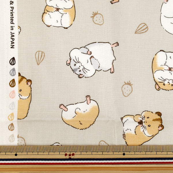 生地 『シーチング ハムスター カットクロス 約110cm×50cm ベージュ C-AP55903-2B』