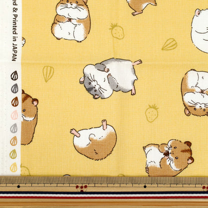 生地 『シーチング ハムスター カットクロス 約110cm×50cm イエロー C-AP55903-2C』