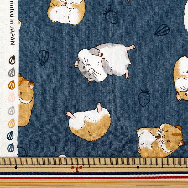 生地 『シーチング ハムスター カットクロス 約110cm×50cm ネイビー C-AP55903-2E』
