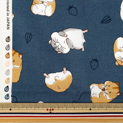 生地 『シーチング ハムスター カットクロス 約110cm×50cm ネイビー C-AP55903-2E』