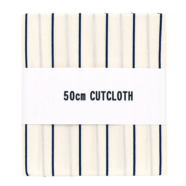 生地 『ブロード ユニフォームストライプ カットクロス 約110cm×50cm アイボリー×青 C-SP5400-A』