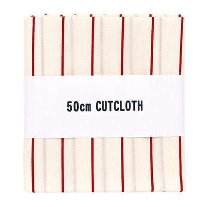 生地 『ブロード ユニフォームストライプ カットクロス 約110cm×50cm アイボリー×赤 C-SP5400-B』