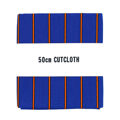 生地 『ブロード ユニフォームストライプ カットクロス 約110cm×50cm 青×オレンジ C-SP5400-F』