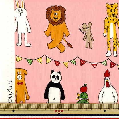 織物 『板材織物 un / no 剪布 动物约110cm×50cm粉红色C-NN2325-12B"