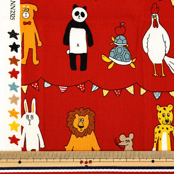 織物 『板材織物 un / no 剪布 动物约110cm×50cm红C-NN2325-12E"