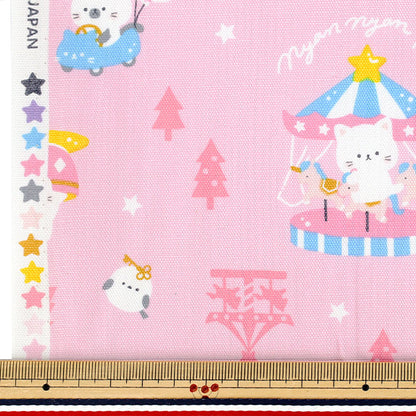 織物 『牛津布 动物游乐园 剪布 约110cm×50cm粉红色C-AP55107-3B"