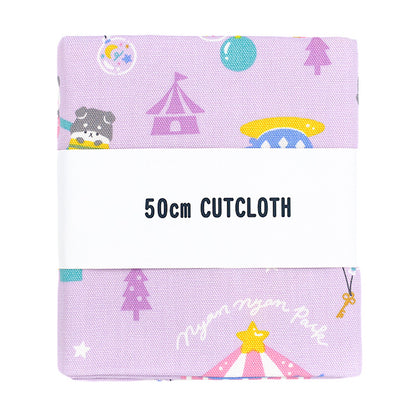 織物 『牛津布 动物游乐园 剪布 约110cm×50cm紫色C-AP55107-3D"