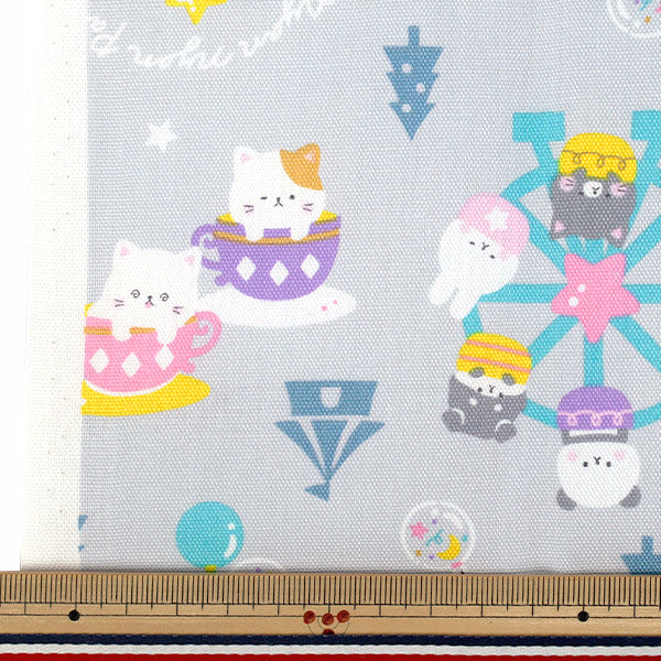 織物 『牛津布 动物游乐园 剪布 约110cm×50cm灰色C-AP55107-3E"