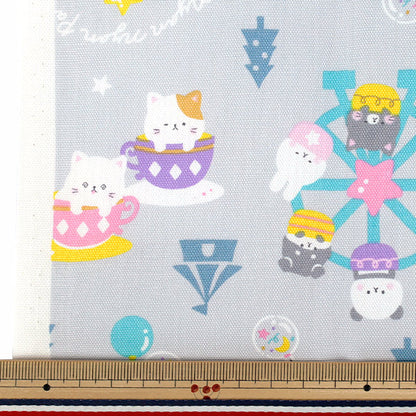 織物 『牛津布 动物游乐园 剪布 约110cm×50cm灰色C-AP55107-3E"