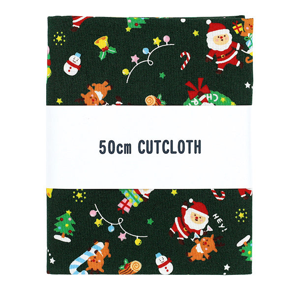生地 『シーチング クリスマス カットクロス 約110cm×50cm グリーン C-AP55102-1A』