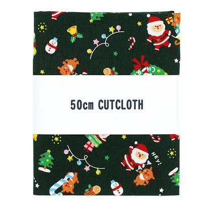 生地 『シーチング クリスマス カットクロス 約110cm×50cm グリーン C-AP55102-1A』