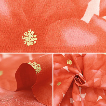 천・원단 "크리스마스 프린트 컷 천 Poinsettia 약 108cm x 50cm 빨간색 C-DX10532L-F]