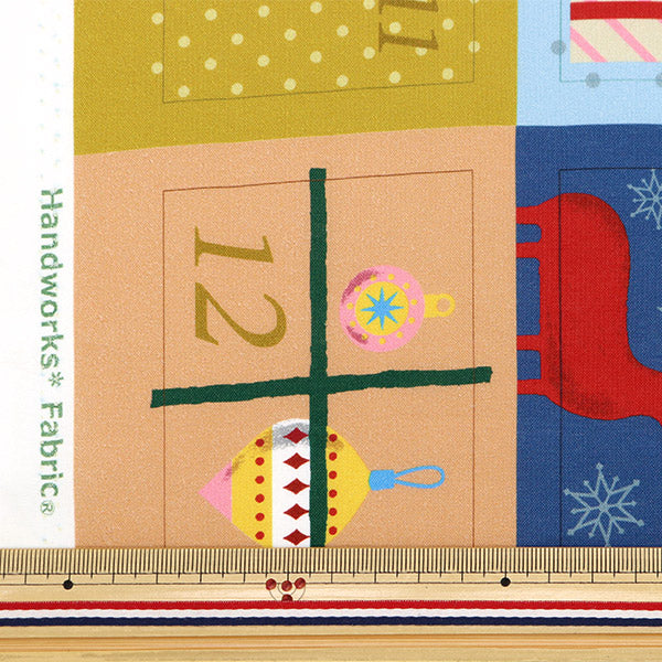 Fabric "Christmas Advent panelCut Cloth Approximately 108cm x 73cm Brown C-DX10618L-A"