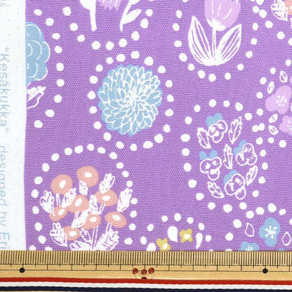 生地 『kippis (キッピス) オックス カットクロス 約108×50cm 夏の花 パープル KPOK-49G』 【ユザワヤオリジナル】