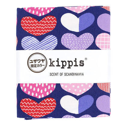 生地 『kippis (キッピス) オックス カットクロス 約108×50cm ハート ネイビー KPOK-17R』 【ユザワヤオリジナル】