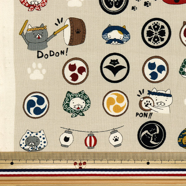 Tela 『láminas Gato de festival cortada Tela Aprox. 110 x 50 cm Kinari C-ACS1108-A"