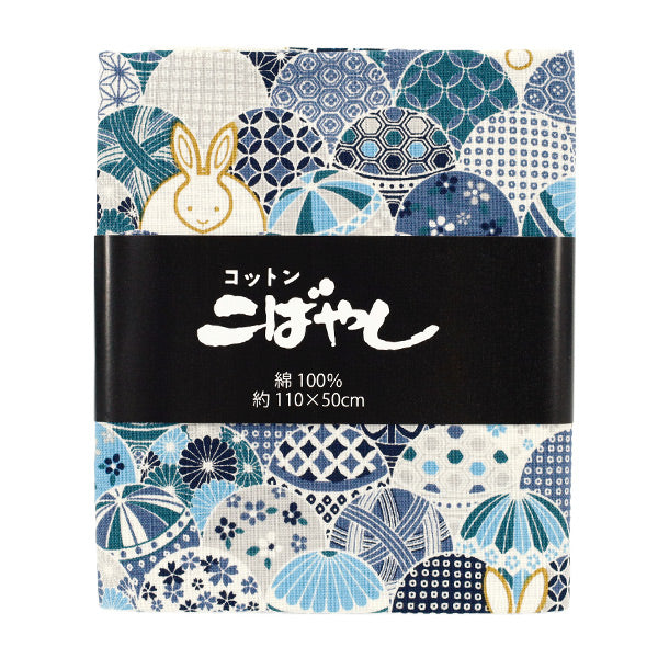 Stoff 『leinwandbindung Temari Kaninchen Stoffstück Ca. 110 x 50 cm blau C-ACS1109-C"