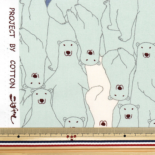 Fabric 『Sheeting Full of polar bears Cut Cloth Approximately 110×50cm Blue C-ACS1112-A"