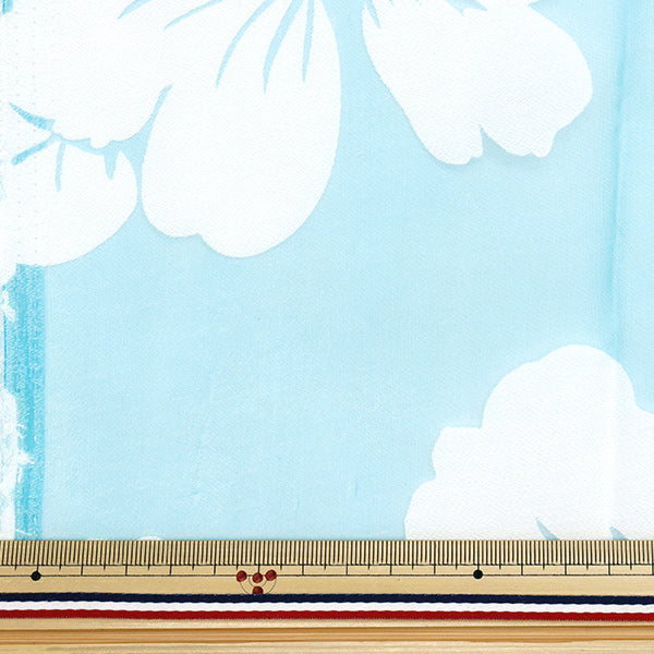 Tela "Ópalo" cortada Tela Aprox. 110 cm x 150 cm Patrón de hibisco C-RAM-OB-2503"