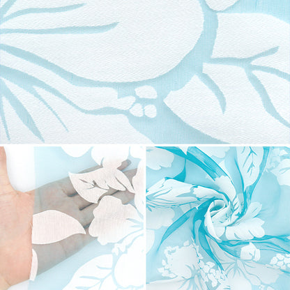 Tela "Ópalo" cortada Tela Aprox. 110 cm x 150 cm Patrón de hibisco C-RAM-OB-2503"