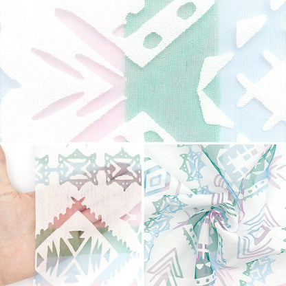 Tela "Ópalo" cortada Tela Aprox. 110 cm x 150 cm Patrón geométrico C-RAM-OB-2507"