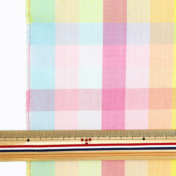 Fabric 『Fabric Wrinkle Yarn-dyed block check Cut Cloth Approx. 110cm x 50cm C-KRTC-10961B"