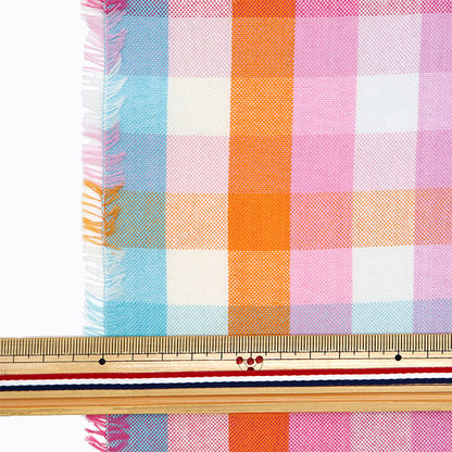 Fabric 『Fabric Wrinkle Yarn-dyed block check Cut Cloth Approx. 110cm x 50cm C-KRTC-539PA"