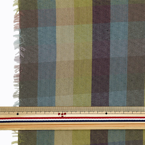 Fabric 『Fabric Wrinkle Yarn-dyed block check Cut Cloth Approx. 110cm x 50cm C-KRTC-2406A"