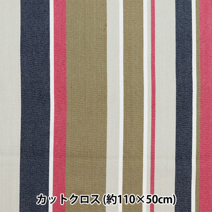 Fabric 『Fabric Wrinkle Yarn dye stripes Cut Cloth Approx. 110cm x 50cm C-KRTC-ST162"
