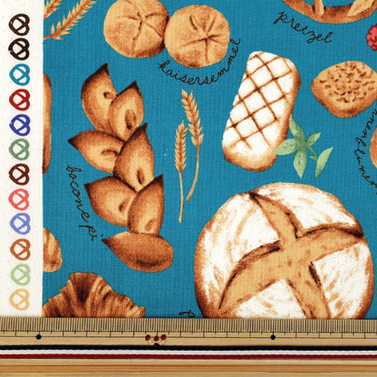 [Quantité à partir de 5]Tissu "Toile de lin et coton pain fraîchement sorti du four bleu CLCBREAD-BL”