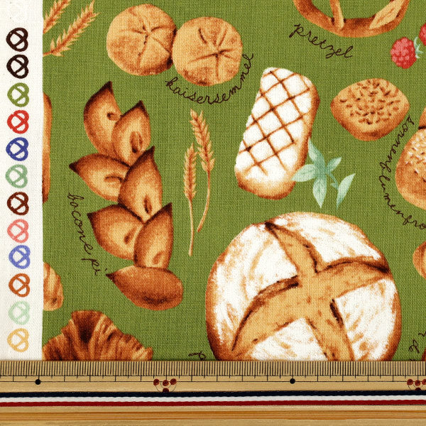 [Quantity from 5]Fabric "Cotton linen canvas freshly baked bread pistachio green CLCBREAD-PGR”