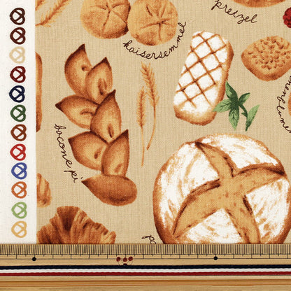 [Quantité à partir de 5]Tissu "Toile de lin et coton pain fraîchement cuit beige CLCBREAD-BE”