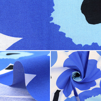 Stoff "Marimekko Pieni Unikko" Stoffstück Ca. 70 x 50 cm Blau C-065205-017"