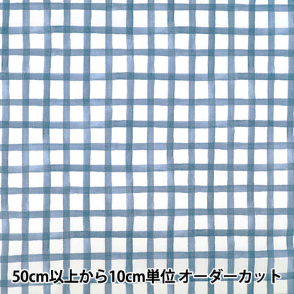 【数量5から】 生地 『シーチング ユラメキ ウォーターチェック ブルー NSE-WCHE2-BL』 KOKKA コッカ 【ユザワヤオリジナル】