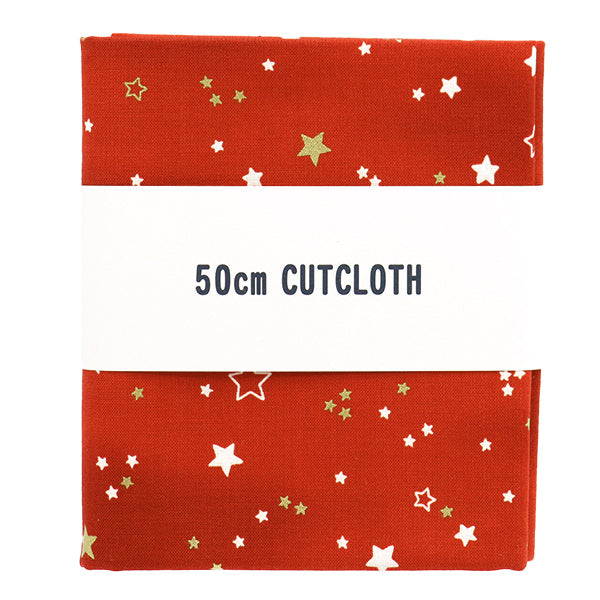 Tessuto "Stampa di Natale Panno tagliato Star Lame circa 110 cm x 50 cm Red C-SS-2404-1B"