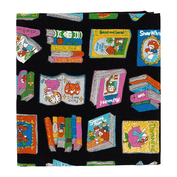 生地 『シーチング 夢見るニャンコ物語 本の世界へ カットクロス 約110×50cm ブラック CCOCO2540-1E』