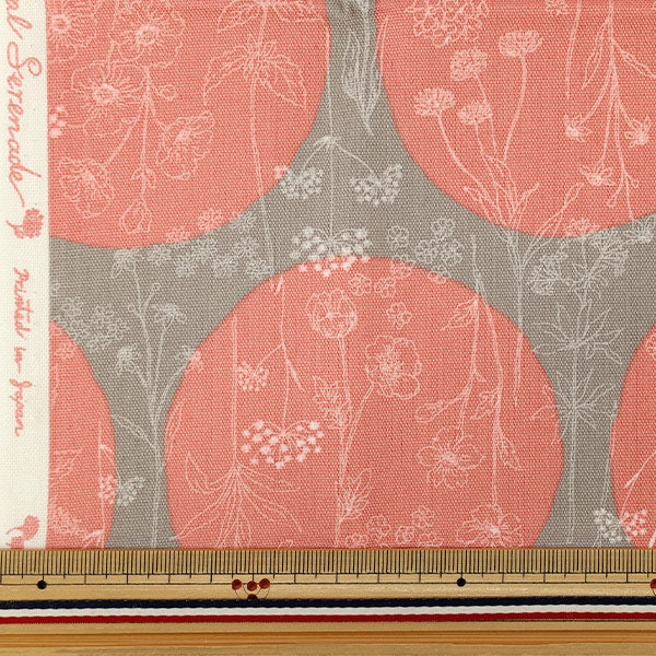Tissu "Oxford des fleurs etMotif à poissérénade de Tissu coupé Environ 110×50 cm CCOCO-2550-1B Rose"